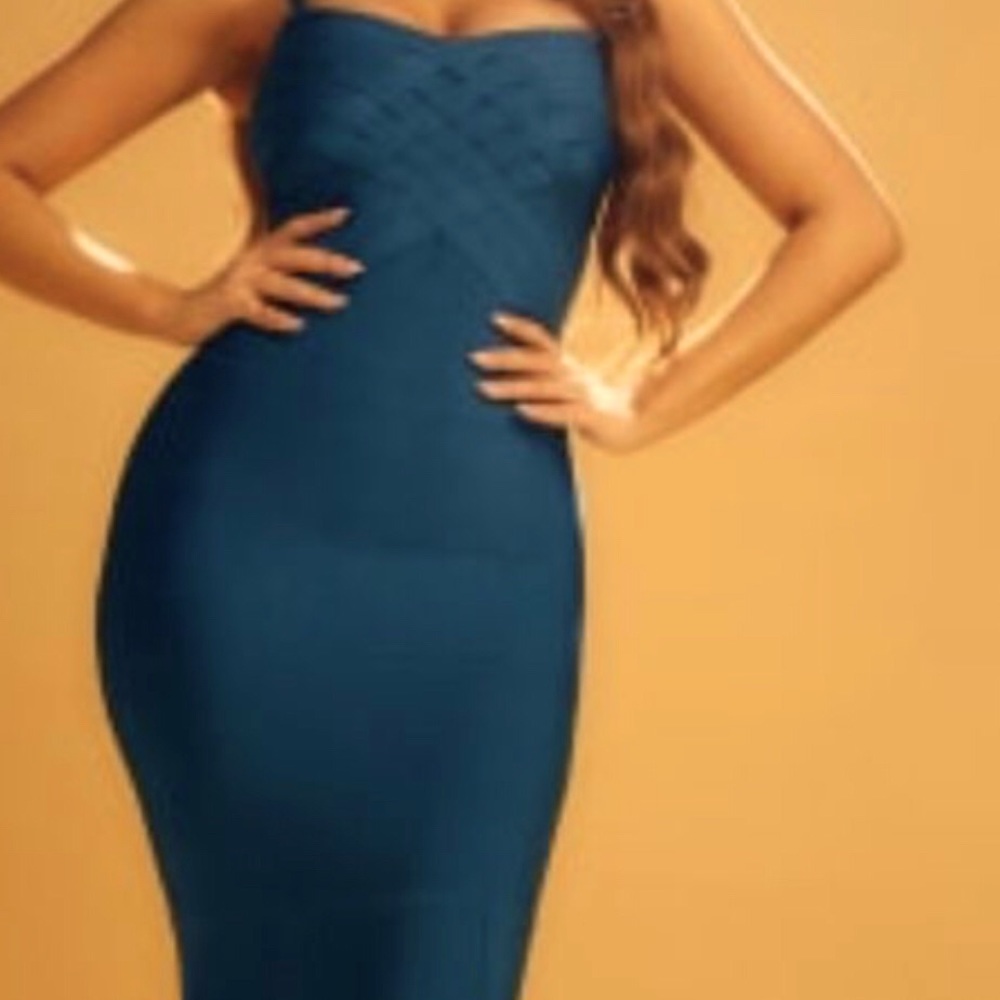 Green long dress